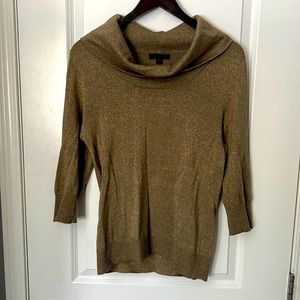 Banana Republic gold threaded cowl neck